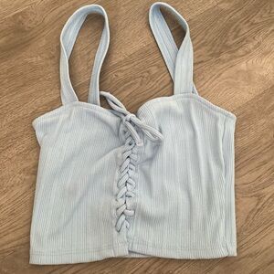 forever 21 blue tank top cropped size small good condition
